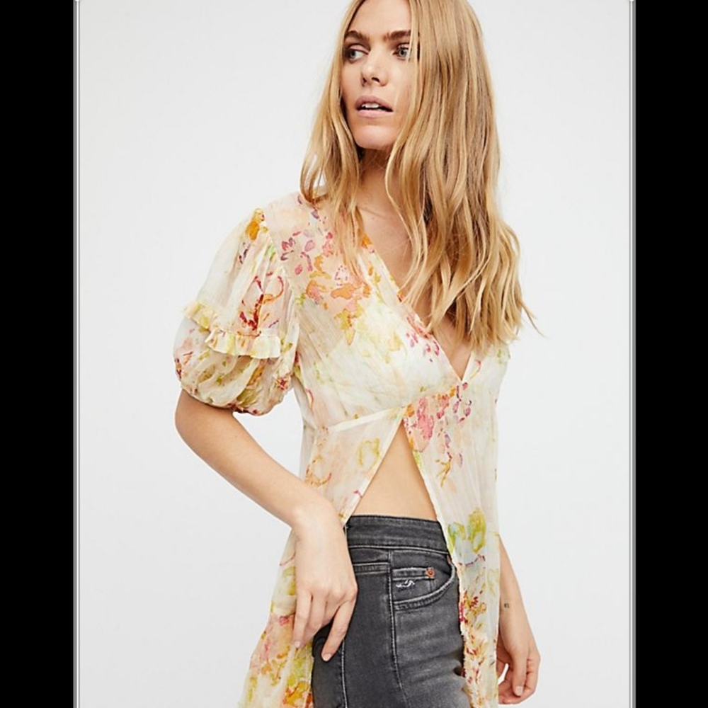 Free People There For You Printed Tunic M